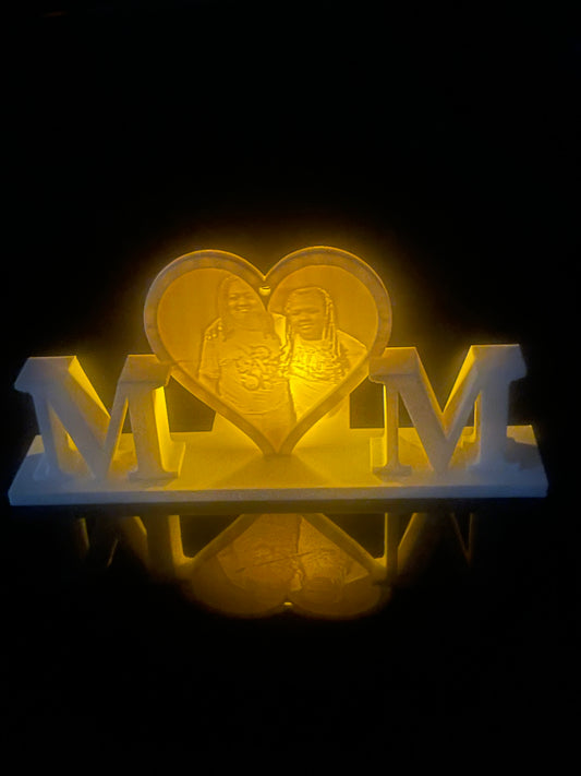 3D Printed Personalized MOM Lithophane Light Display 3D Printed Personalized MOM Lithophane Light Display