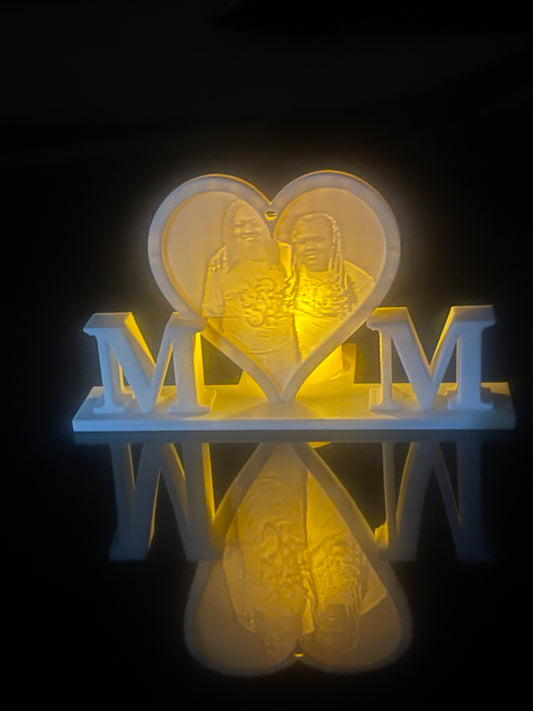 3D Printed Personalized MOM Lithophane Light Display 3D Printed Personalized MOM Lithophane Light Display