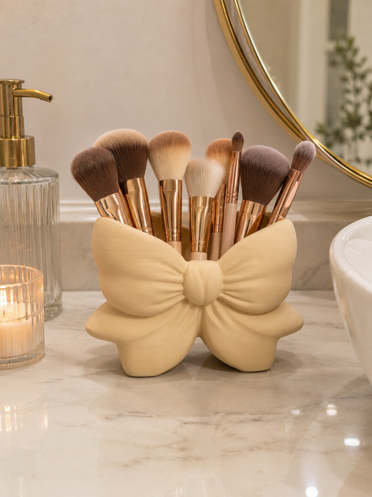 Bow Makeup Brush Holder & Pen Organizer| 3D Printed Desk & Vanity Organizer Bow Makeup Brush Holder & Pen Organizer| 3D Printed Desk & Vanity Organizer