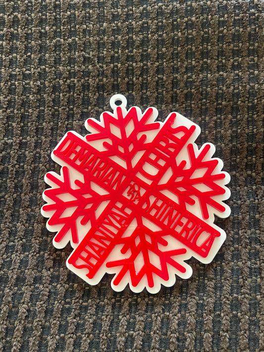 Personalized Snowflake Ornament - Custom Name Christmas Keepsake Personalized Snowflake Ornament - Custom Name Christmas Keepsake