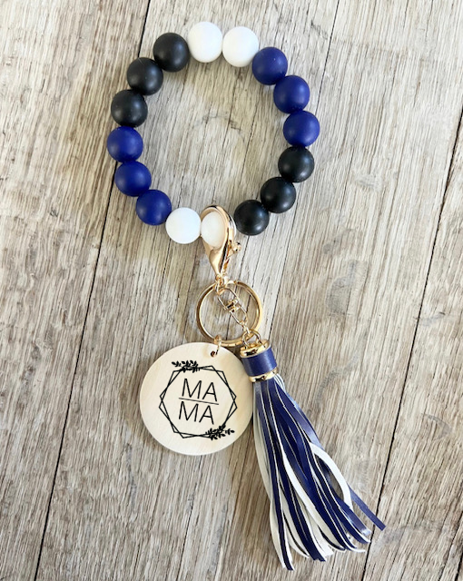 Blue Black and White Wristlet Blue Black and White Wristlet