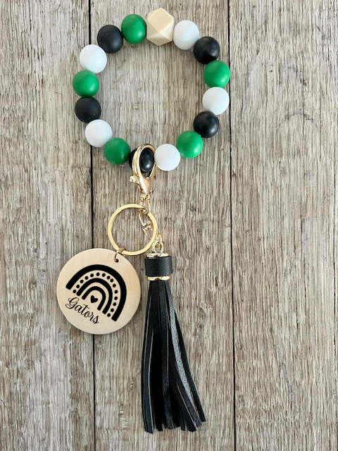 Green Black and White Wristlet Green Black and White Wristlet