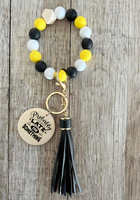 Yellow Black and White Wristlet Yellow Black and White Wristlet