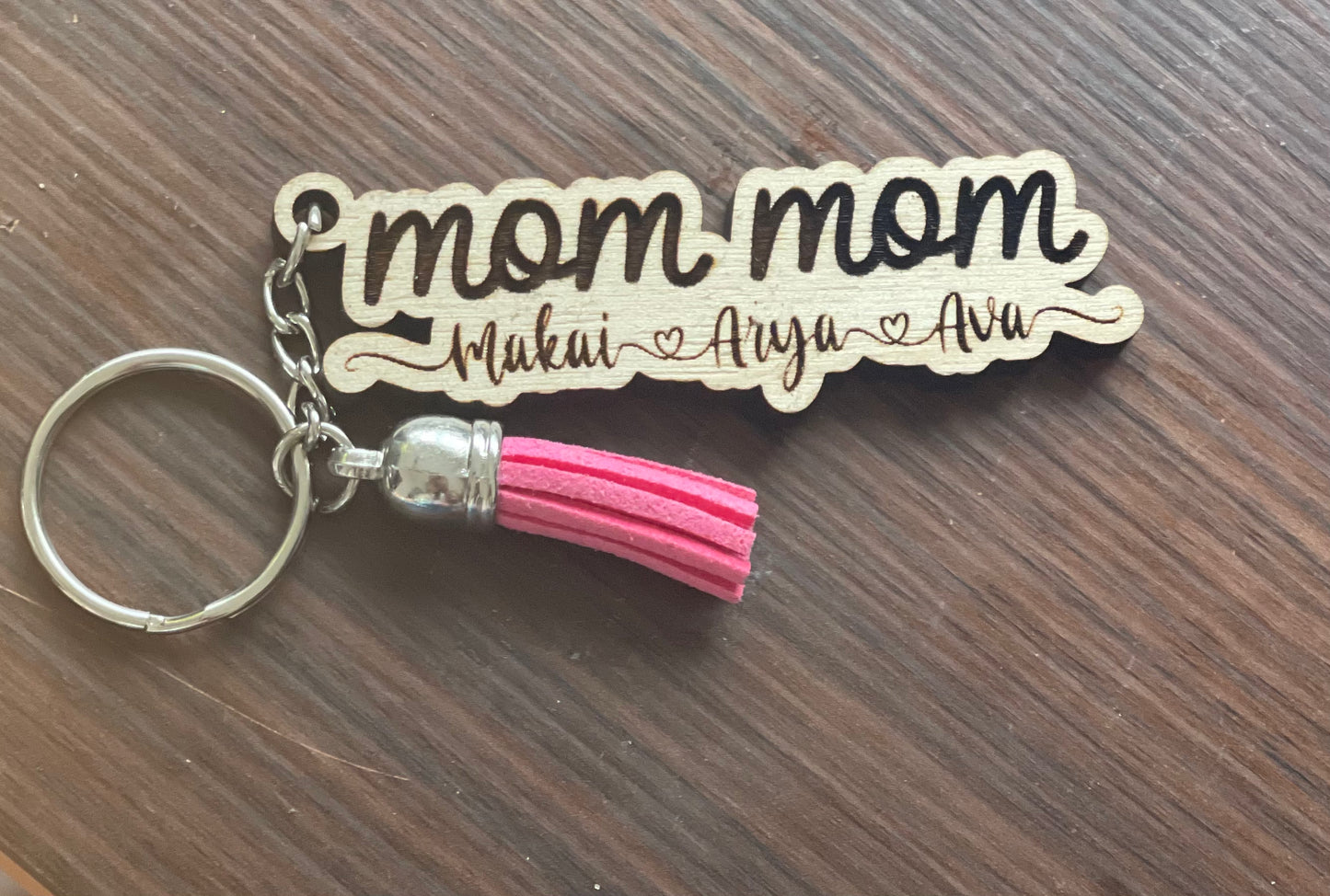 Custom Mom Wooden Keychains