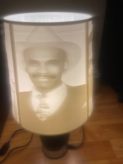Custom 3D Printed Lamp Shade with Ceramic Base – Personalized