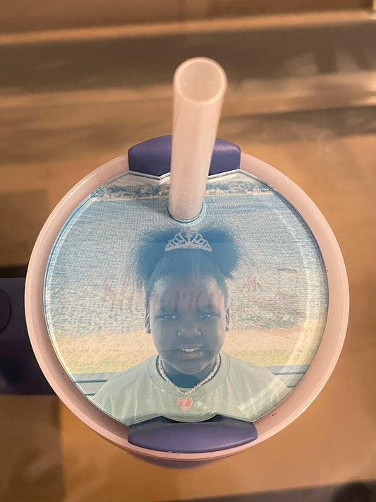 Cup topper with picture
