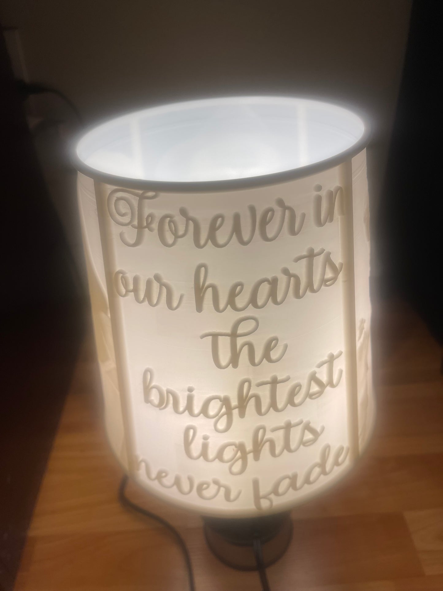 Custom 3D Printed Lamp Shade with Ceramic Base – Personalized