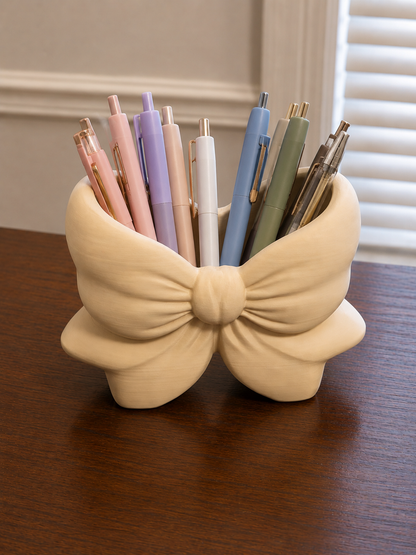 Bow Makeup Brush Holder & Pen Organizer| 3D Printed Desk & Vanity Organizer