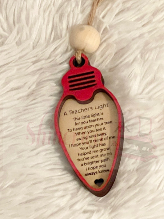 A Teacher Light Ornament