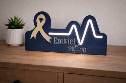 Custom Awareness Ribbon Neon Sign | Personalized Support & Cancer Awareness