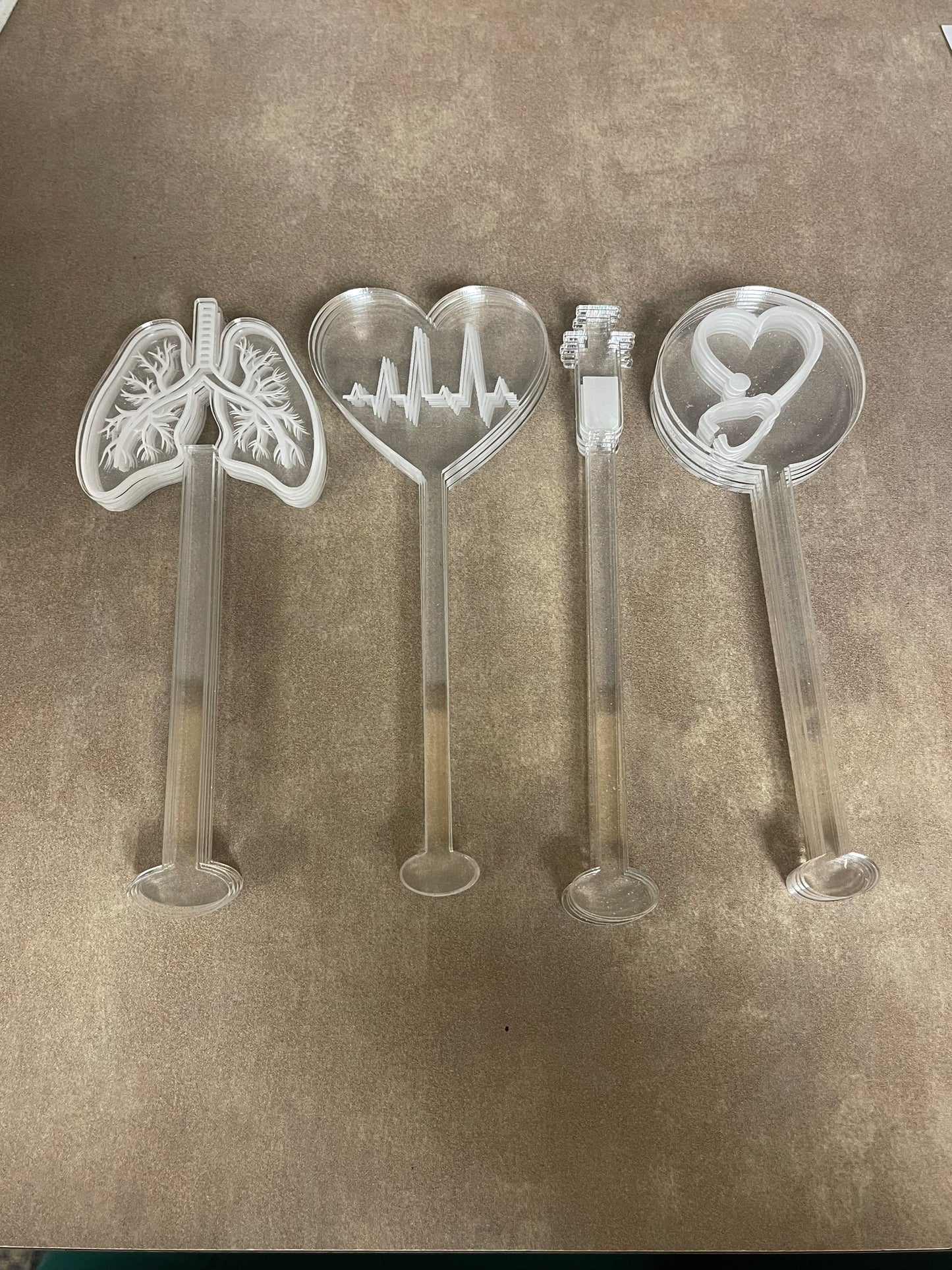 Personalized Acrylic Drink Stirrers – Set of 10 Custom Cocktail Stirrers