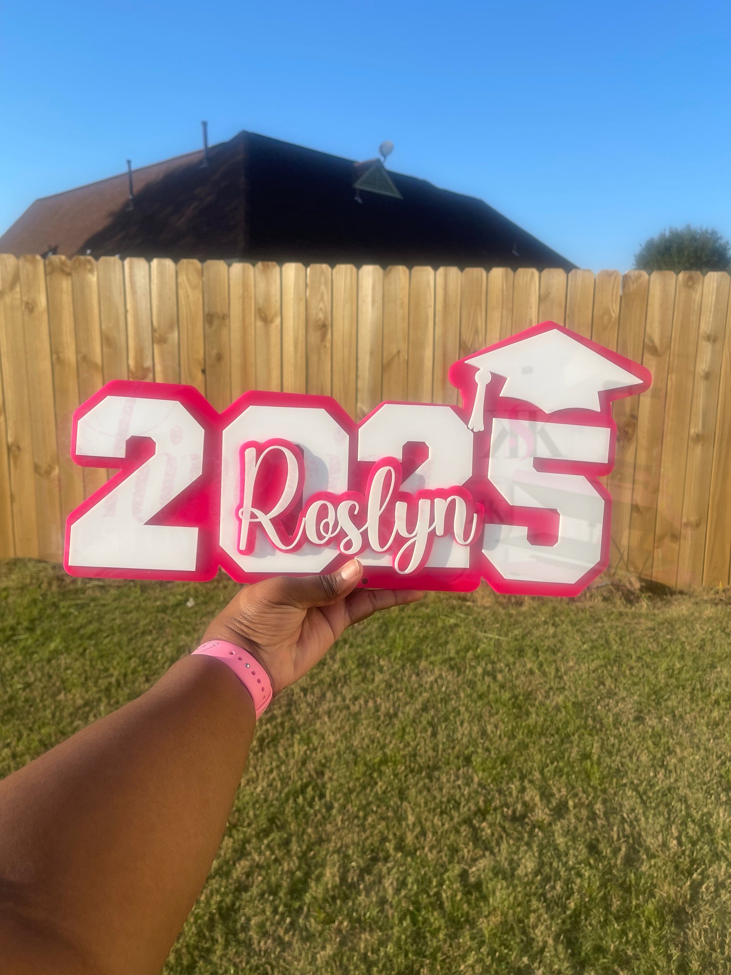Personalized Graduation Name Sign - Custom Acrylic Grad Keepsake