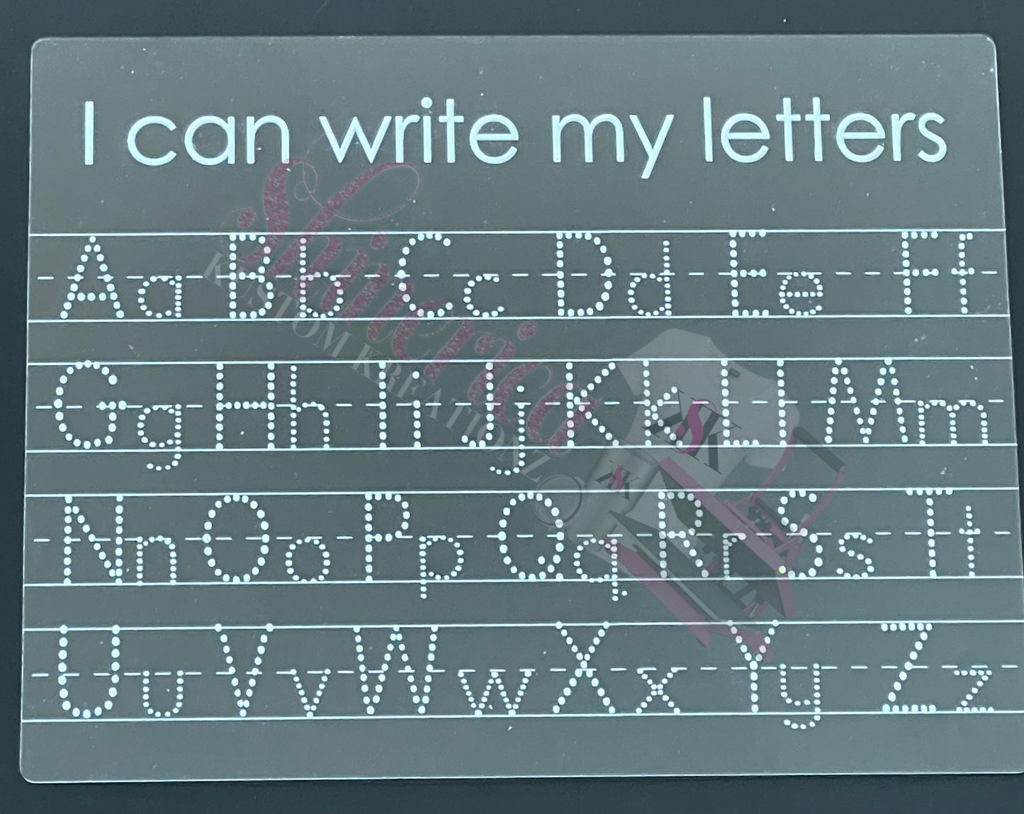 Laser Engraved Learning Board | Acrylic Dry Erase Tracing Board for Kids