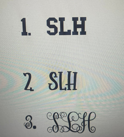 Three different styles of initials 