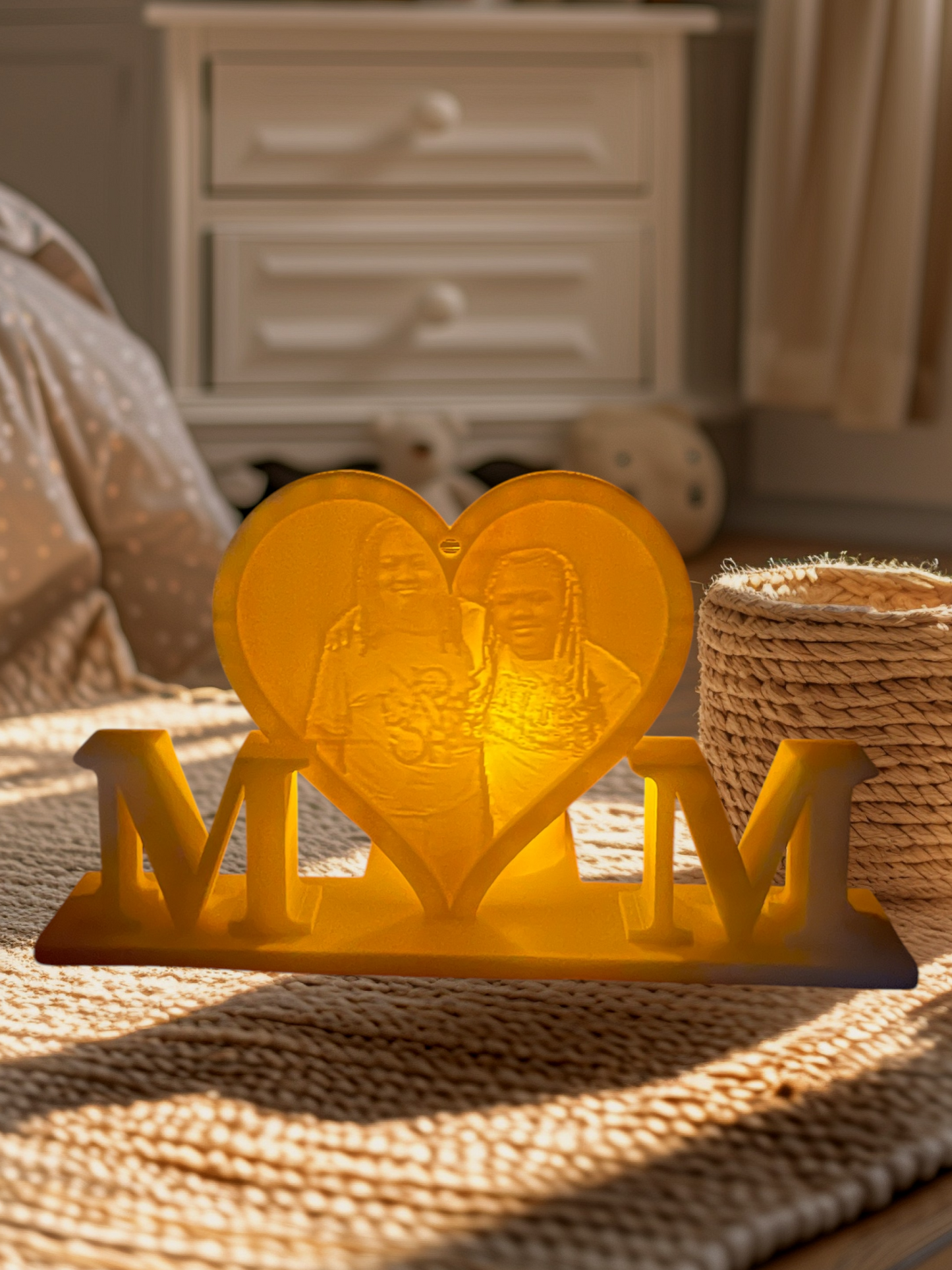 Personalized MOM Photo Light | 3D Printed Lithophane Mother's Day Gift