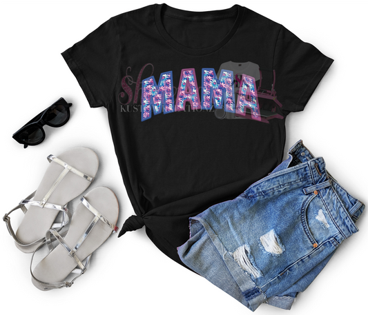 Mama-floral blue-curved