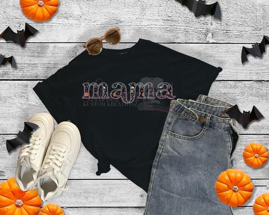 Mama-skull and leaves