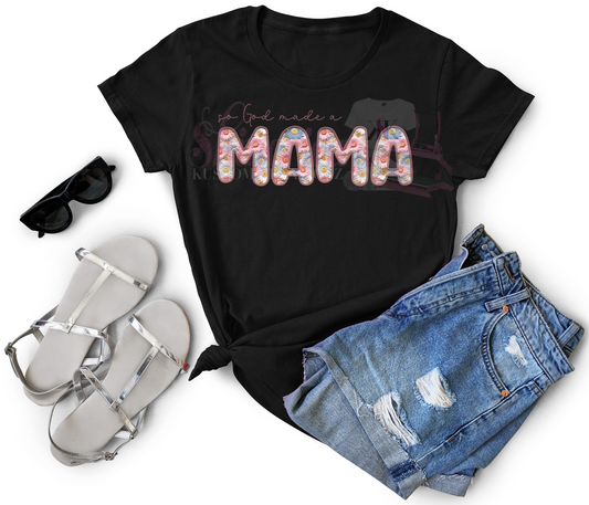 So God made me a mama-floral pink