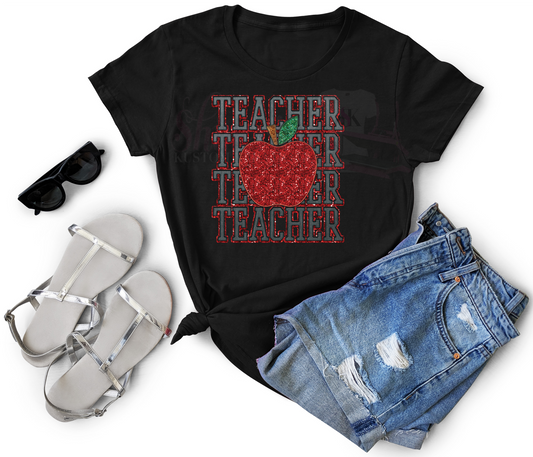 Teacher stacked sequin