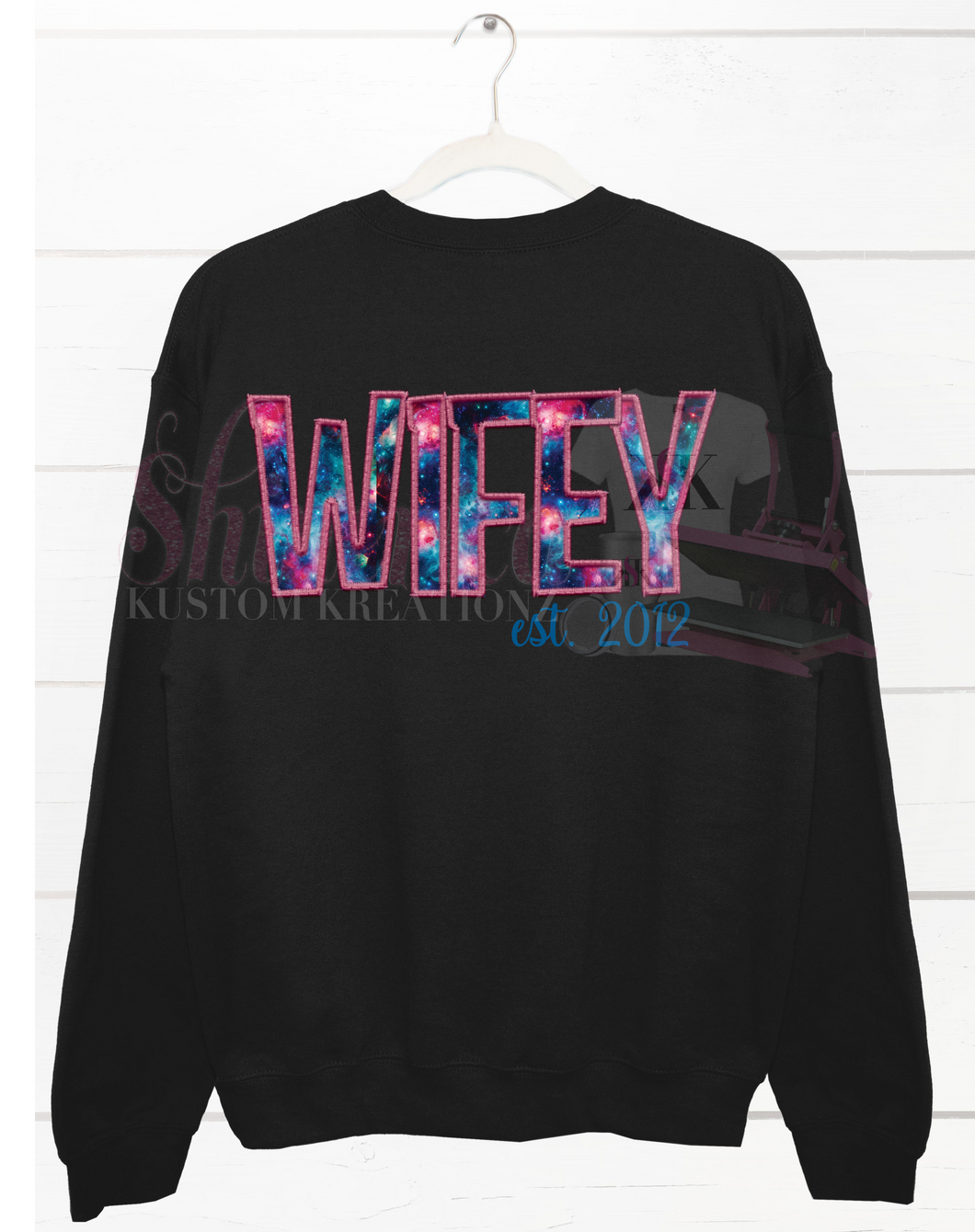 Personalized WIFEY(pink galaxy) apparel