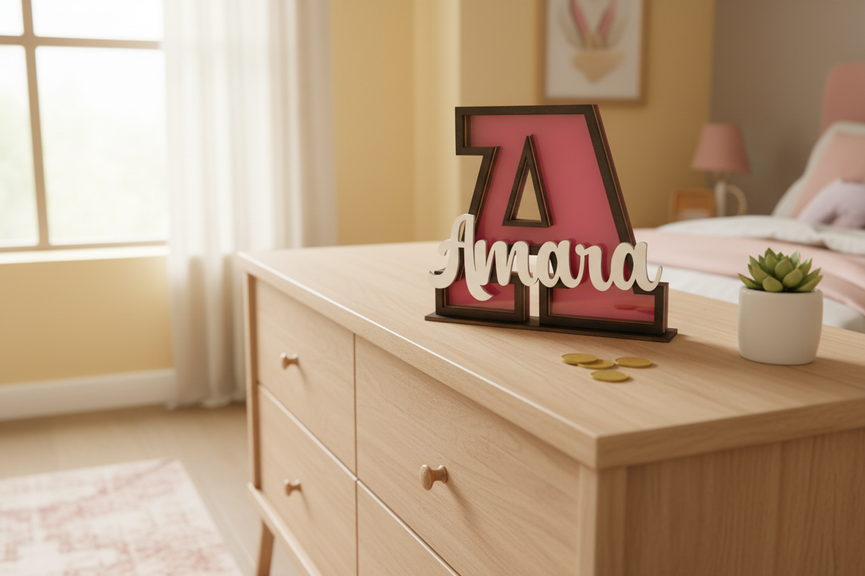 Amara A Letter Bank – Dresser Lifestyle Mockup