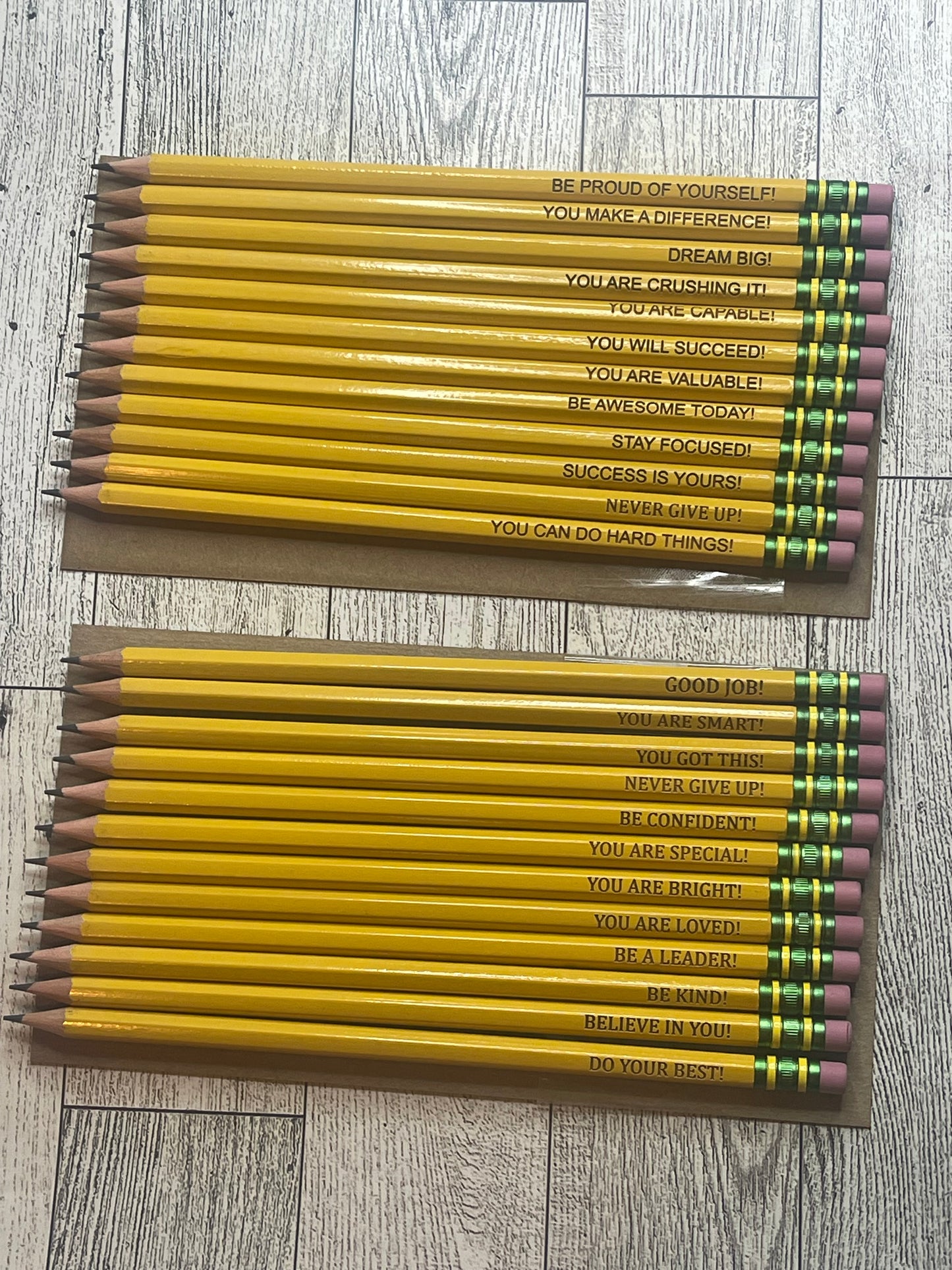 Positive Affirmation Engraved Pencils | Custom Laser-Engraved Pencils for Kids
