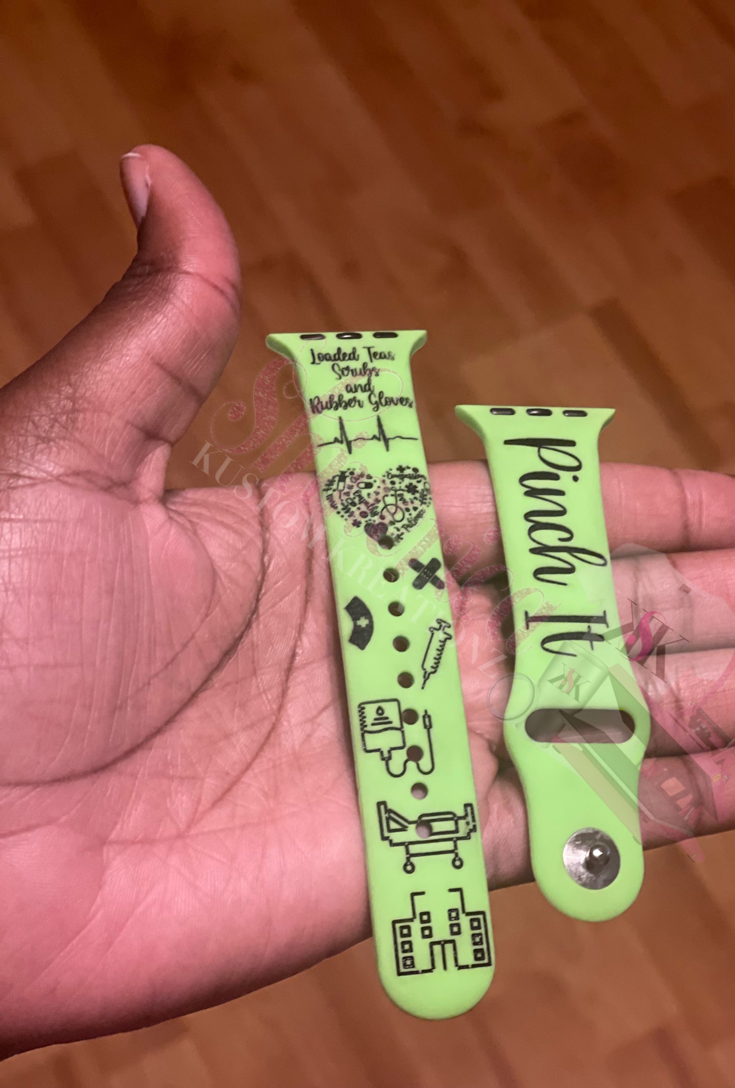 Engraved Watch Bands with Color