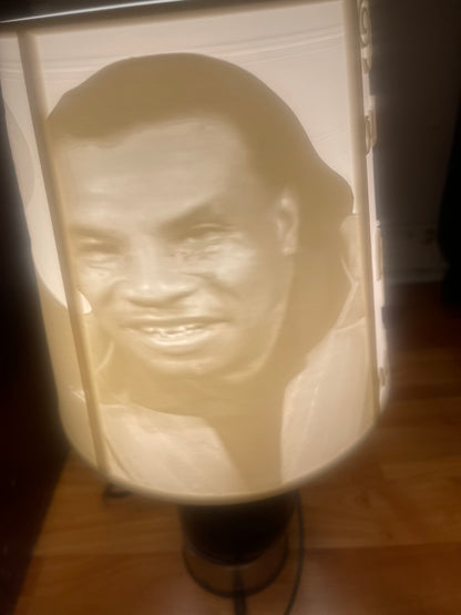 Personalized Photo Lamp with Ceramic Base | Custom 3D Printed Memorial Gift