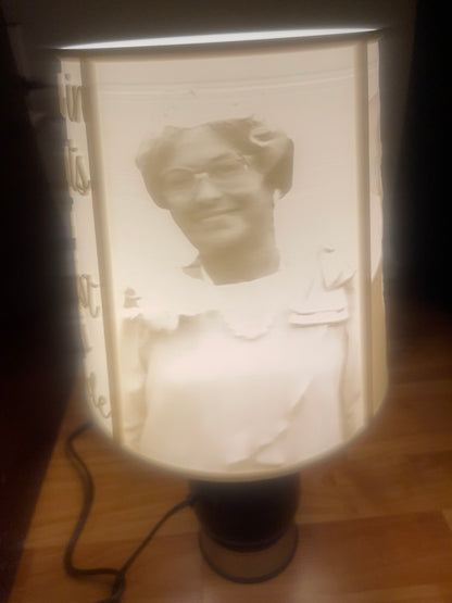 Personalized Photo Lamp with Ceramic Base | Custom 3D Printed Memorial Gift