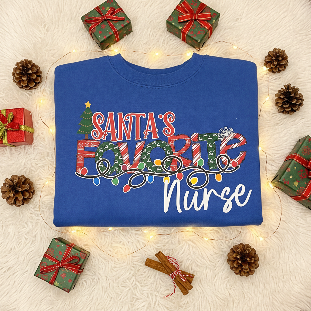 Santa's Favorite Nurse – Festive Flat Lay Mockup