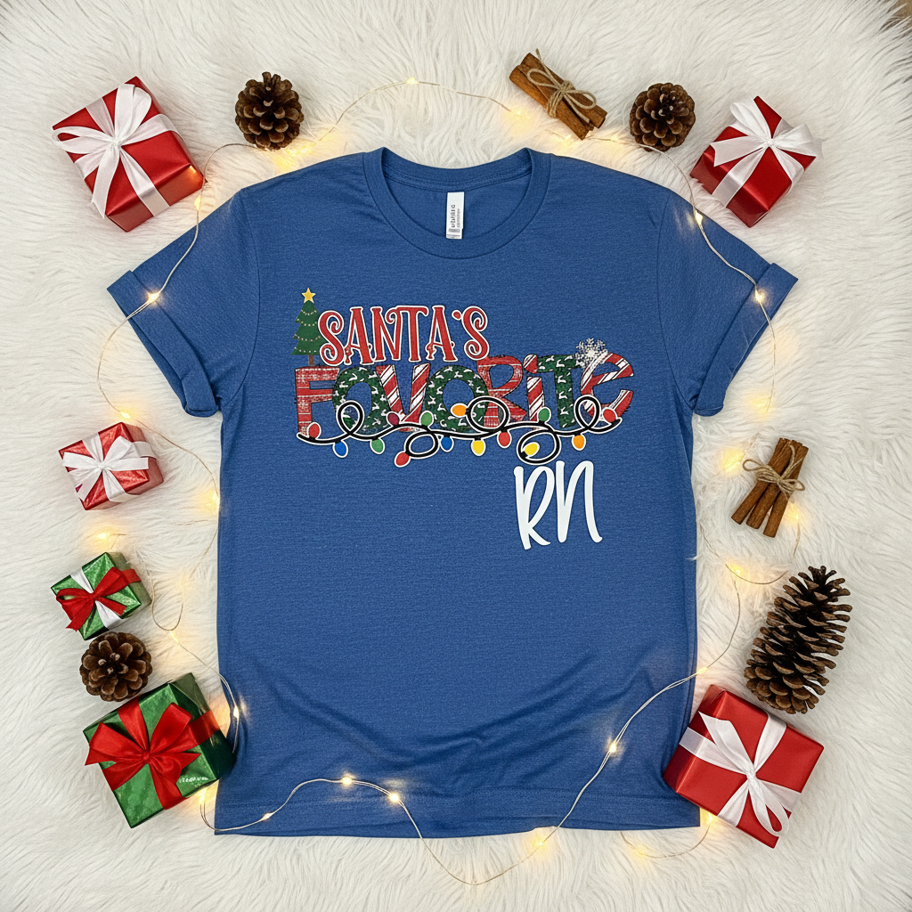 Santa's Favorite RN – Festive Flat Lay Mockup