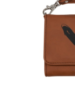 Engraved Leatherette Wallet with Strap