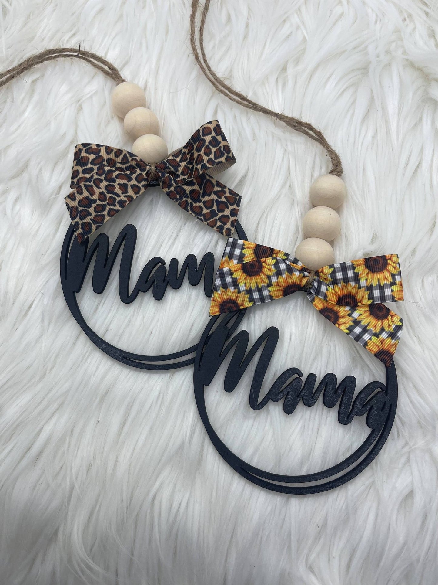 Mama Car Charm | Laser Engraved Wood Car Charm for Moms