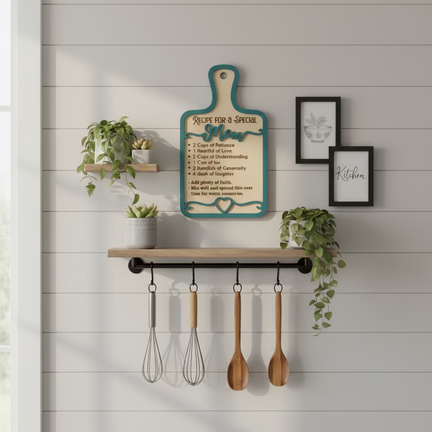 Recipe For A Special Mom – Handcrafted Wood Sign Gift for Mom & Grandma