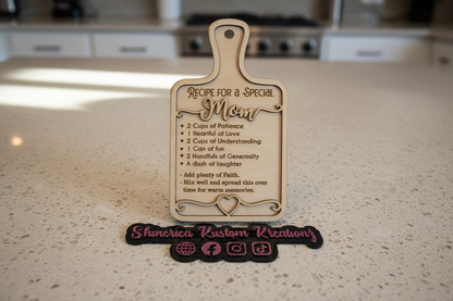 Recipe For A Special Mom – Handcrafted Wood Sign Gift for Mom & Grandma
