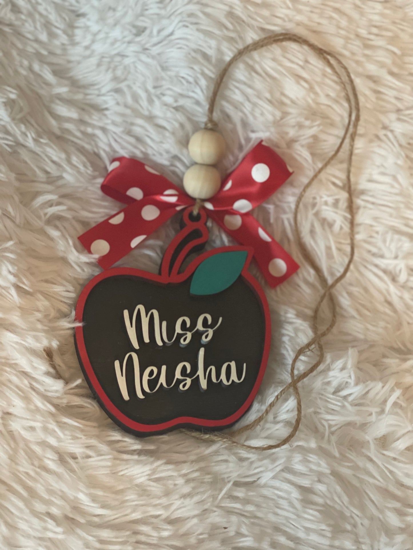 Teacher Car Charm | Custom Wood Car Charm for Teachers & Educators