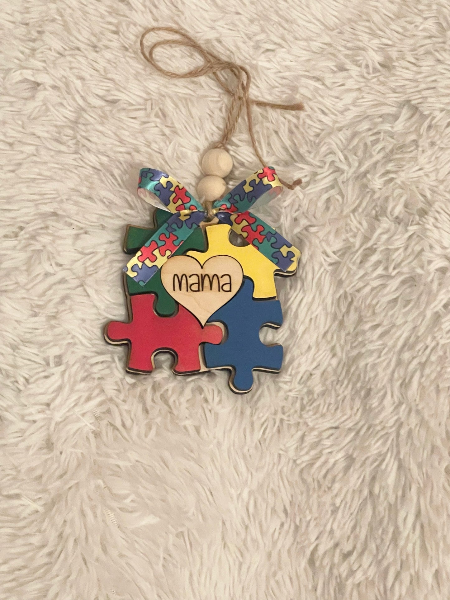 Autism Awareness Car Charm | Custom Wood Car Charm in Heart, Be Kind & Puzzle Styles