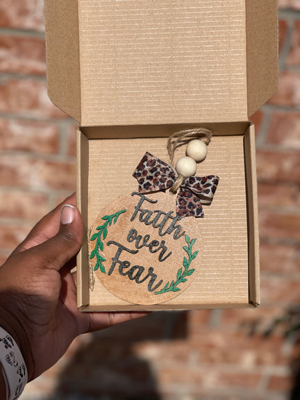 Faith over Fear Car Charm