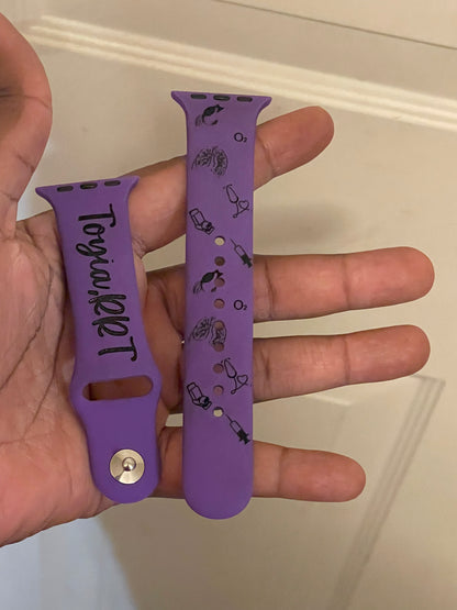 Engraved Watch Bands with Color