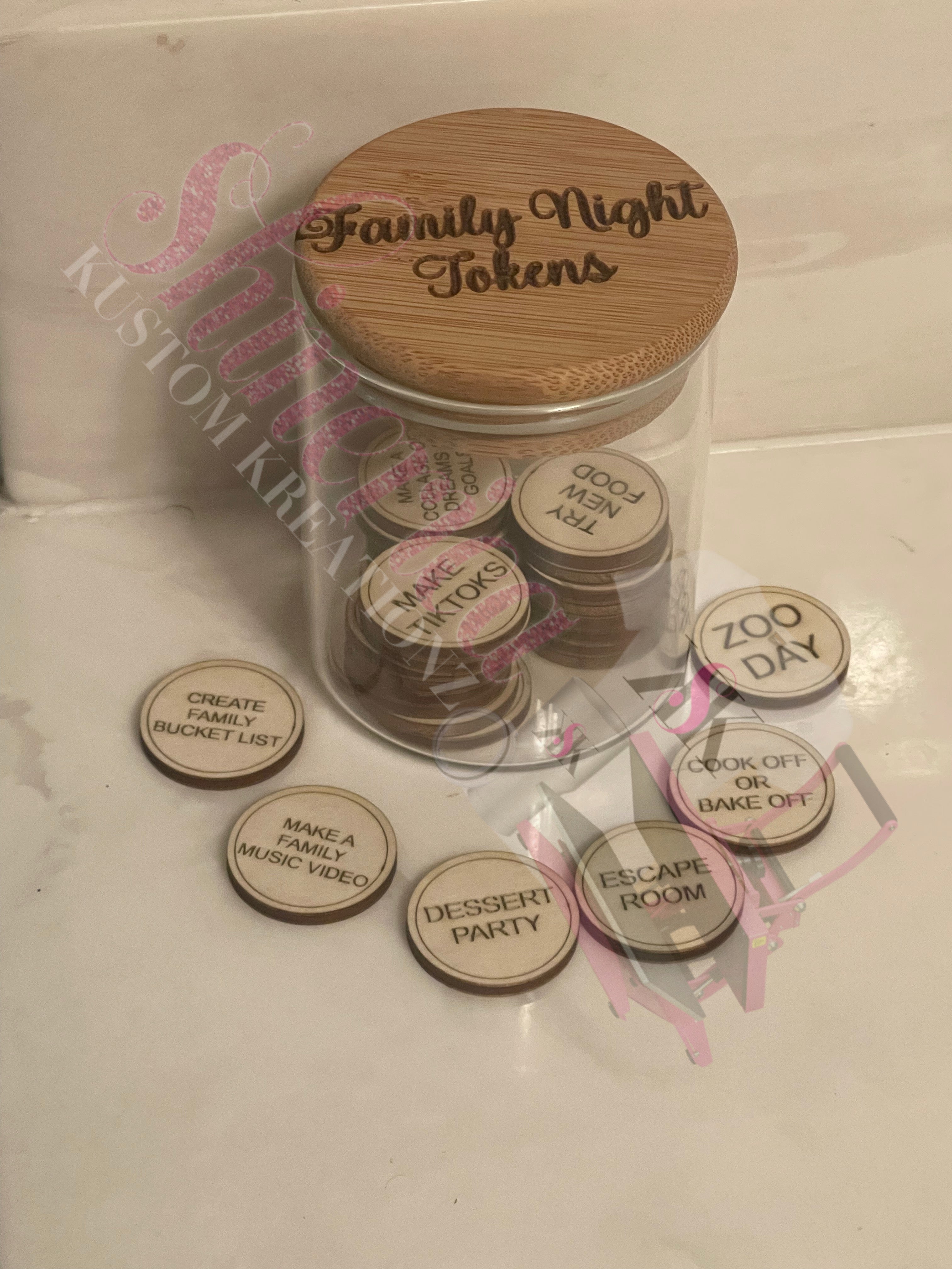Family Fun Tokens – Set of 30 Wood Family Activity Tokens – Shinerica ...