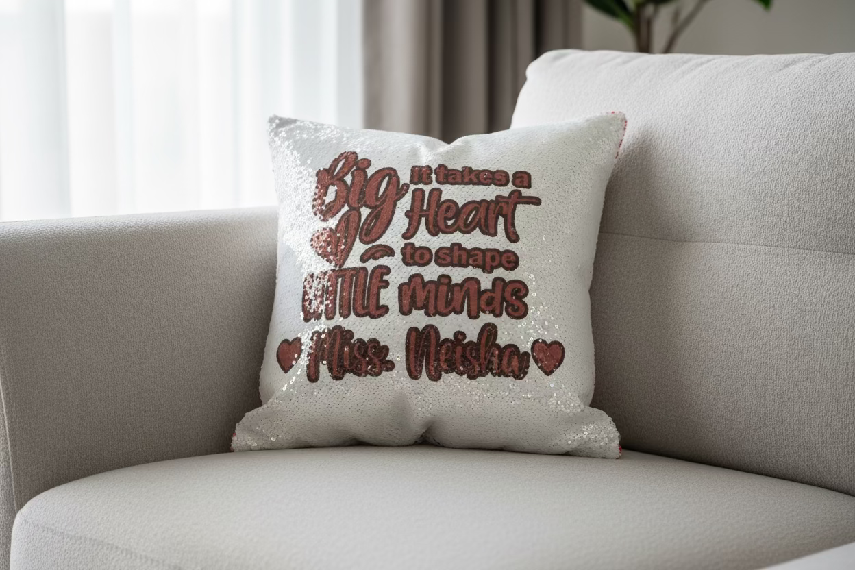 Personalized Sequin Pillow Custom Photo or Message Gift