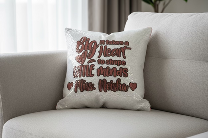 Personalized Sequin Pillow Custom Photo or Message Gift